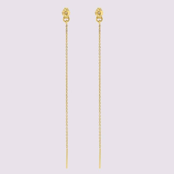 Bilde av FACES EARRING BACKS WITH CHAIN GOLD PLATED SILVER 
