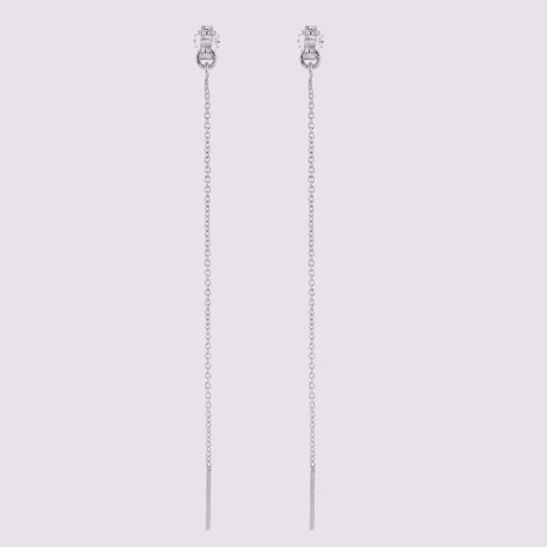 Bilde av FACES EARRING BACKS WITH CHAIN SILVER