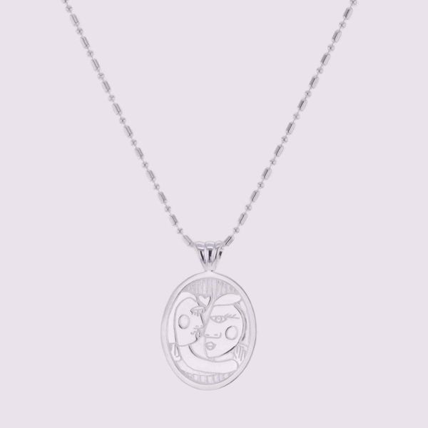 Bilde av FACES LOVERS NECKLACE SILVER