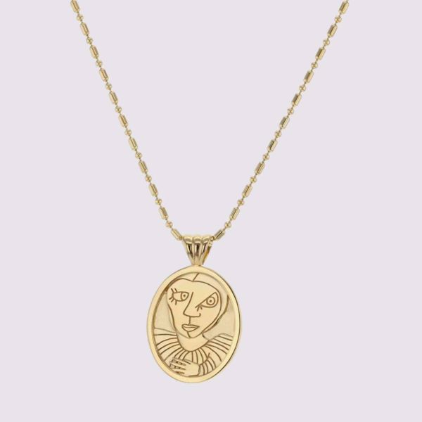 Bilde av FACES EQUAL NECKLACE GOLD PLATED SILVER 