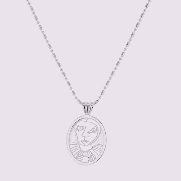 Bilde av FACES EQUAL NECKLACE SILVER