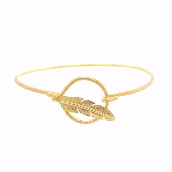 Bilde av Bangle - Feather & Dreamcather Goldplated