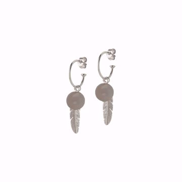 Bilde av Creol - Grey Moonstone & Feather - Silver