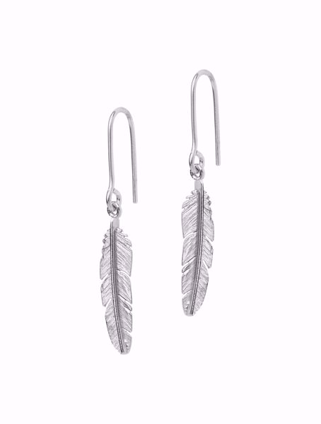 Bilde av Feather ear hook small, silver