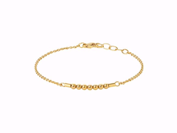 Bilde av Raw Bracelet w. Silverball - Goldplated