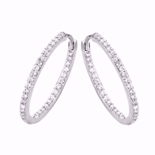 Bilde av Lagoon Hoop, hvitt gull med diamanter - 0,33 ct W/VS