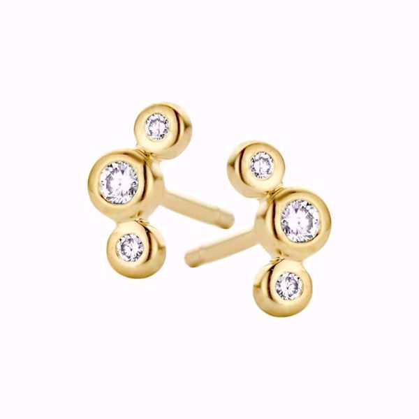 Spirit Icons Trinity Diamantøredobber - 585 gult gull 0,10 ct. WVS