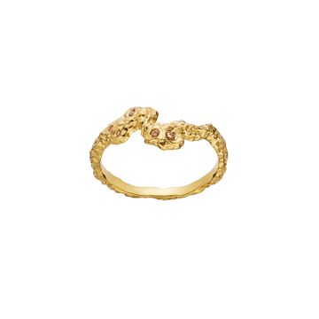 Maanesten Frida Ring - 925 forgylt sølv, champagnefarget zirkonia.