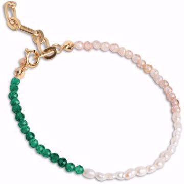 Bilde av Bracelet Gabriela - Green, Peach & Pearl