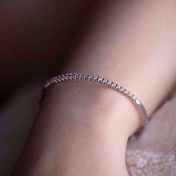 Armring - 585 hvitt gull med diamanter 0,50 ct. WSI