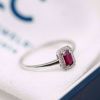 Diamantring - 585 hvitt gull med rubin 0,05 ct. WSI