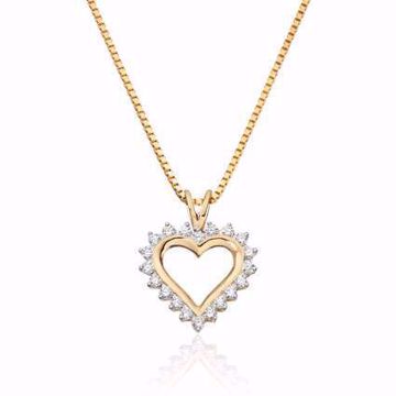 Bilde av ANHENG HJERTE GULT GULL MED DIAMANTER  0.26CT WSI (27416)