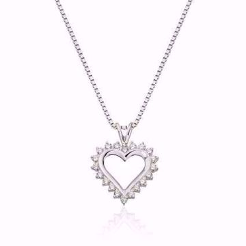 Diamantanheng, hjerte - 585 hvitt gull 0,26 ct. WSI.