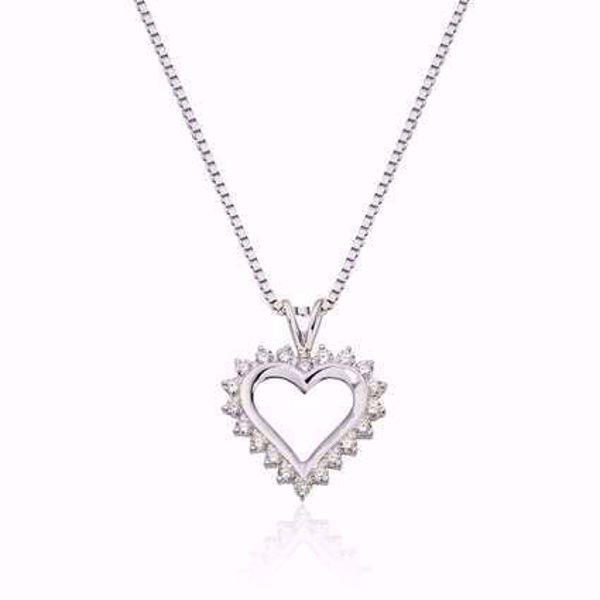 Diamantanheng, hjerte - 585 hvitt gull 0,26 ct. WSI.