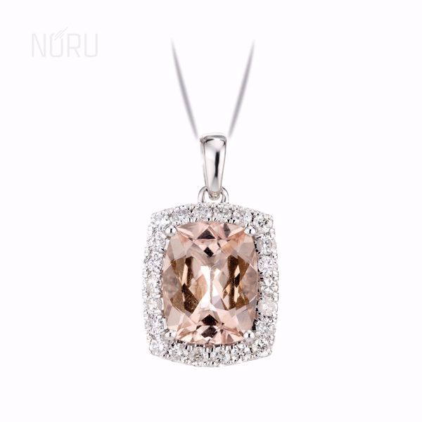 Bilde av Morganite Pendant - hvitt gull dia 0,27 ct. TWP1, mg 2,01 ct.