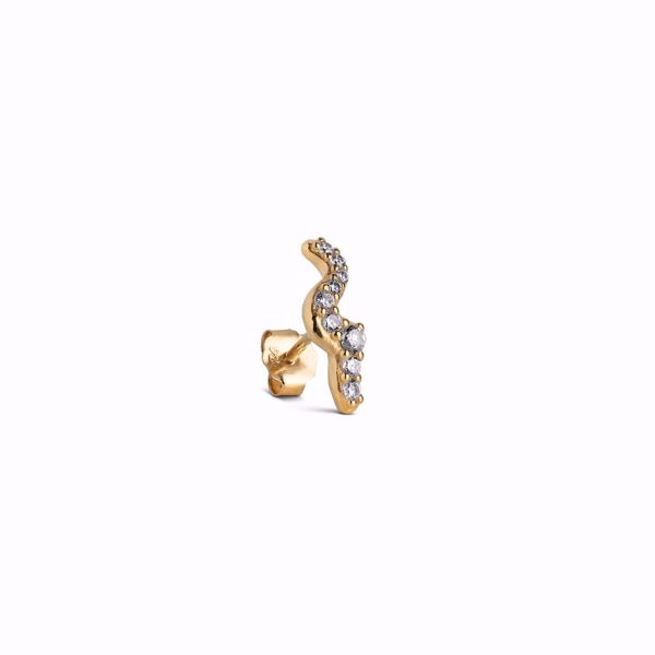 Bilde av Stud Single Lydia - goldplated white cz