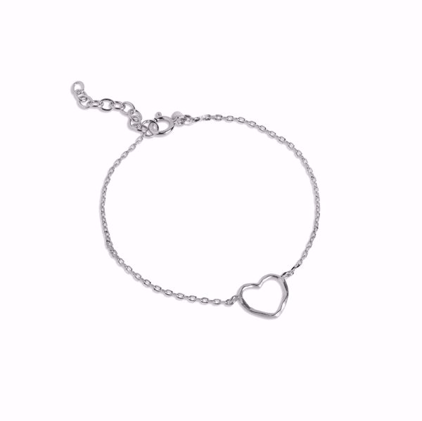 Bilde av Bracelet Organic Heart Silver 