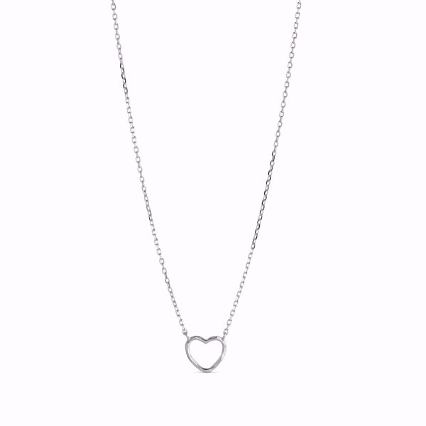 Bilde av Necklace Organic Heart Silver 