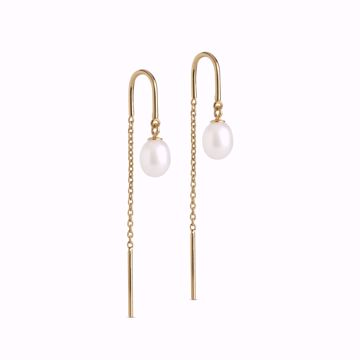 Enamel Copenhagen Eleanor Pearl Øredobber. Forgylt sølv med ferskvannsperler.