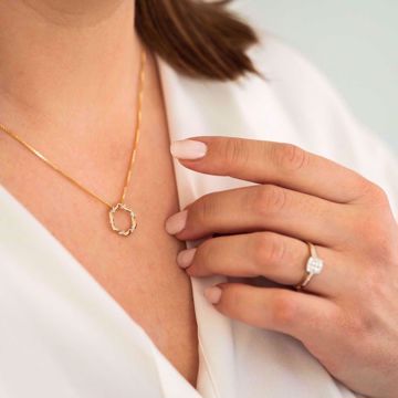 Bilde av ANHENG I GULT GULL MED DIAMANTER 0,03 CT WP (59574)