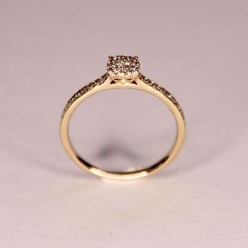 Bilde av Ring gult gull m. diamanter - 0,27 ct TWP1 (SR614YG)