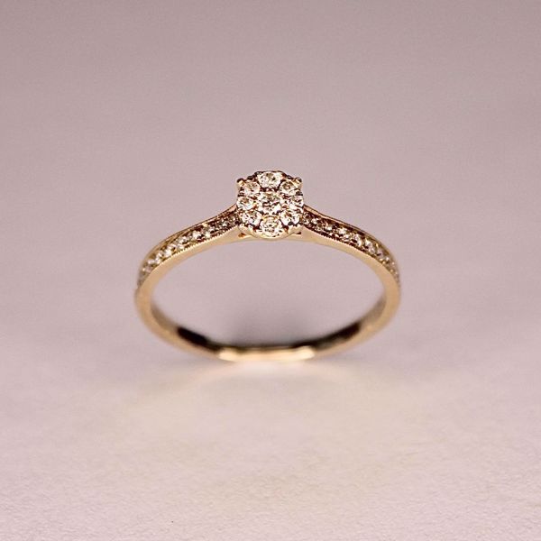 Bilde av Ring gult gull med diamanter 0,24 ct TWP1 (SR615YG)