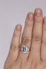 Bilde av Ring platina - Emerald cut aquamarine og dia 3 ct aq 0,25 TWP1