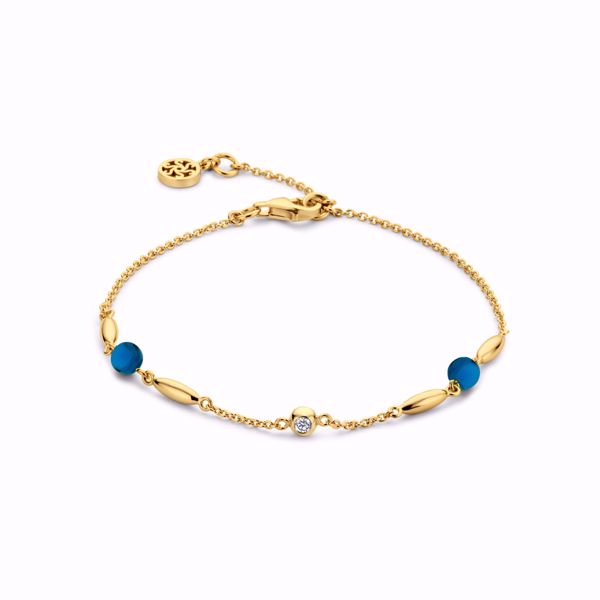 Bilde av Cornelia Bracelet Blue Goldplated