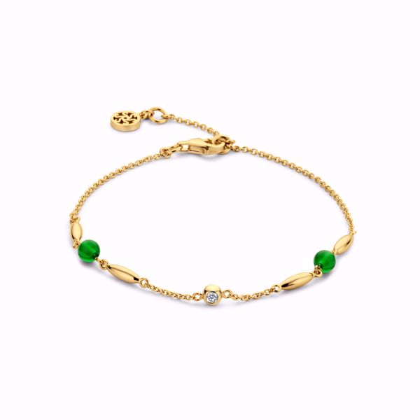 Bilde av Cornelia Bracelet Green Goldplated