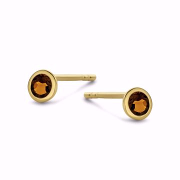 Bilde av Sky Stud 14K Gold Brandy Citrine