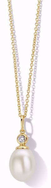 Bilde av Figaro Pendant Pearl Goldplated