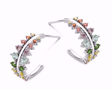 Bilde av Empress Hoop Silver Multicolor