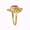 Maanesten Lotus Ring - 925 forgylt sølv, solsten.