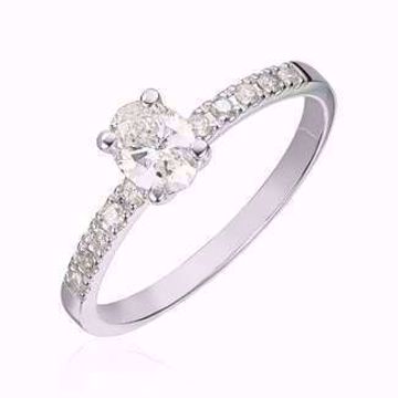 Olivia Diamantring - 585 hvitt gull med diamanter 0,36 ct. WSI