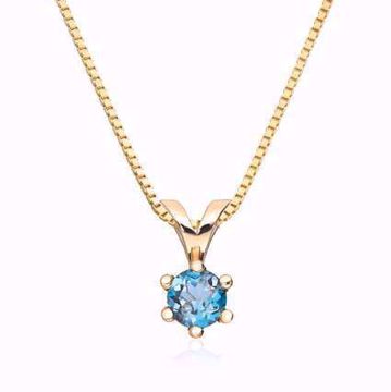 Gullanheng Margrete London Blue Topas - 585 gult gull.