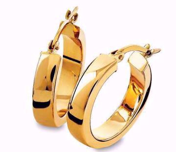 Øreringer i 585 gult gull, str. M.