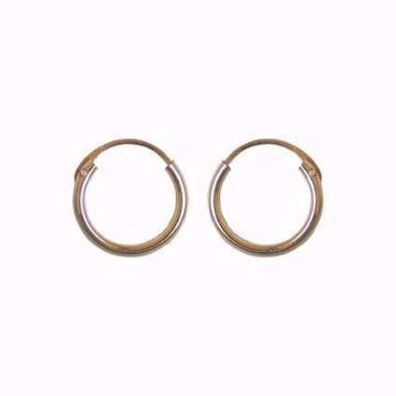 Øreringer i 585 gult gull med tubelukking, str. S.