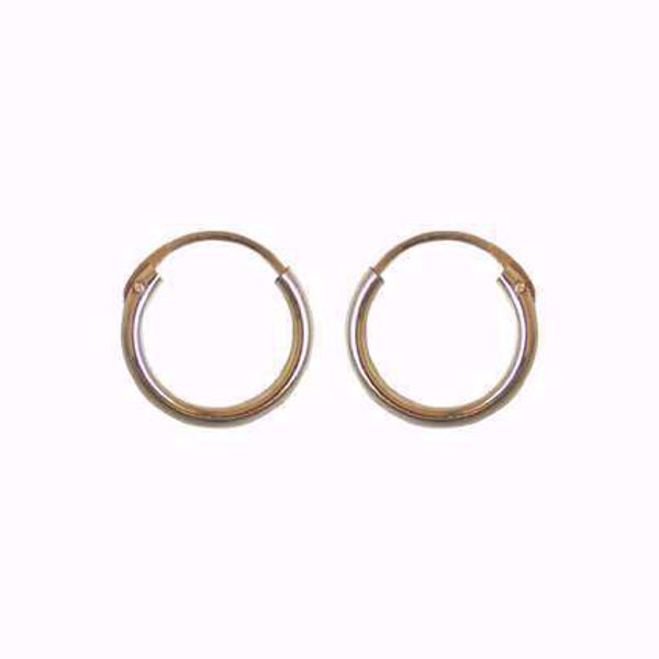 Øreringer i 585 gult gull med tubelukking, str. S.