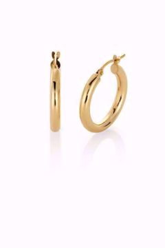 Øreringer i 585 gult gull, str. S.