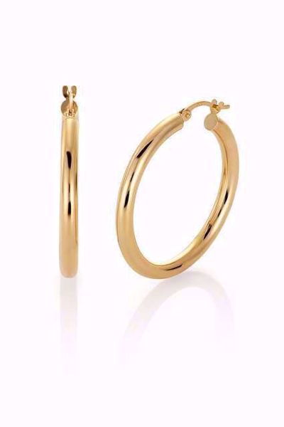 Øreringer i 585 gult gull, str. XL.