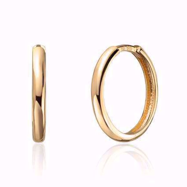 Øreringer i 585 gult gull, str. 3/4.