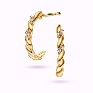 Diamantøreringer - 585 gult gull 0,02 ct. WP
