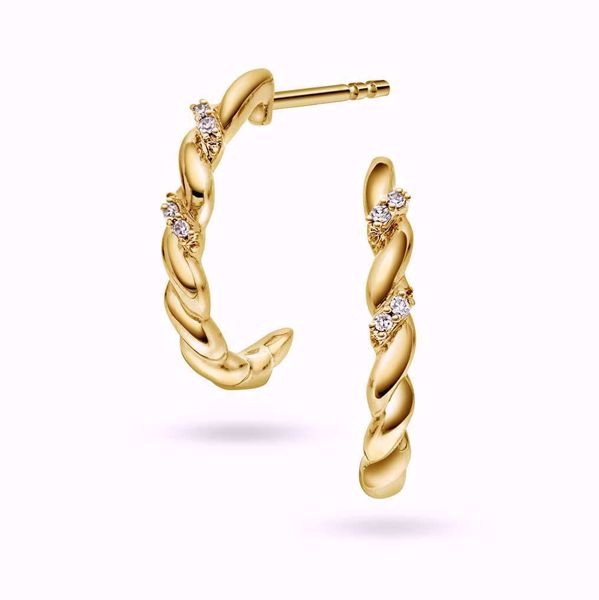 Diamantøreringer - 585 gult gull 0,02 ct. WP