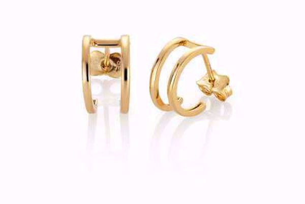 Doble øreringer i 585 gult gull.