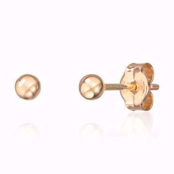 Øredobber kule 3 mm. - 585 gult gull.