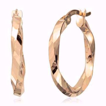 Øreringer vridd design i 585 gult gull.