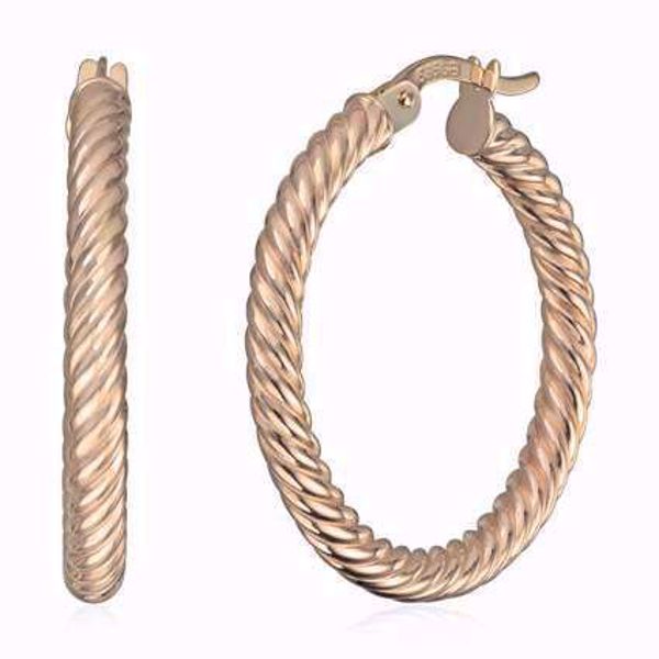 Øreringer med tvinnet design i 585 gult gull.