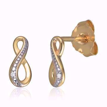 Diamantøredobber Evighet - 585 gult gull 0,005 ct. WSI