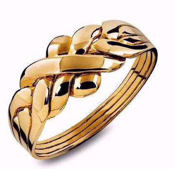 Libanonring i 14 karat gult gull til herre. Ringen består av fire deler som er flettet sammen.