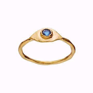 Maanesten Argos Ring - 925 forgylt sølv, labradoritt